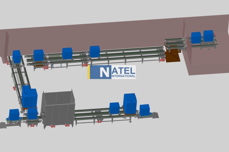 ligne de convoyeurs à chaînes à palettes en Inox